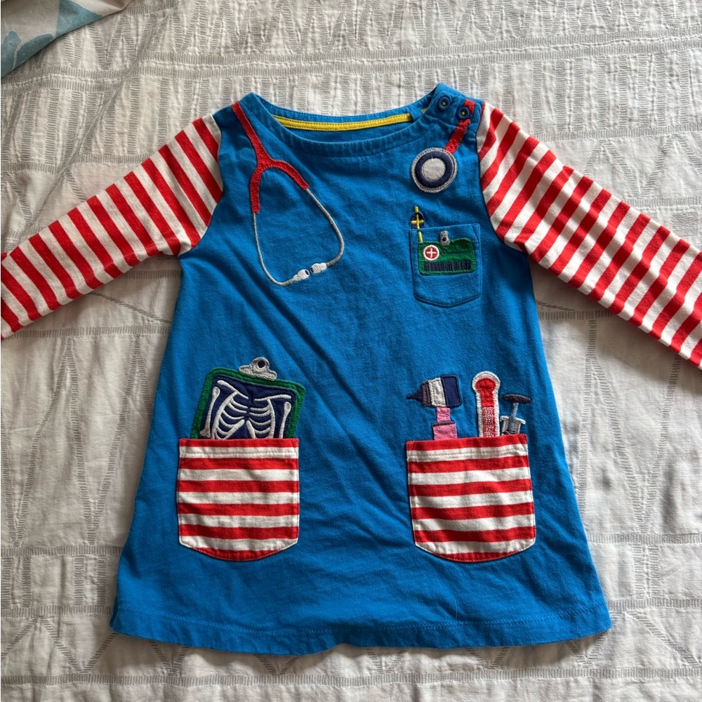 Mini Boden Blue and Red Casual Dress